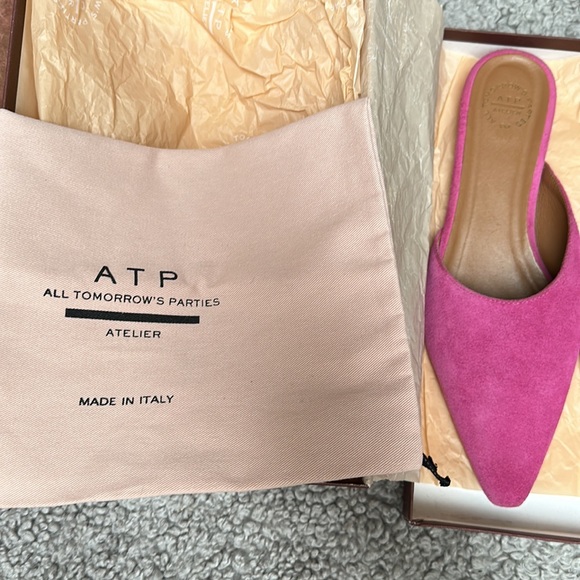 ATP fuchsia flat mules - Picture 2 of 8